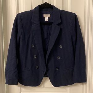 LOFT Navy cropped spring blazer